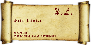 Weis Lívia névjegykártya